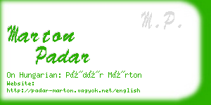 marton padar business card